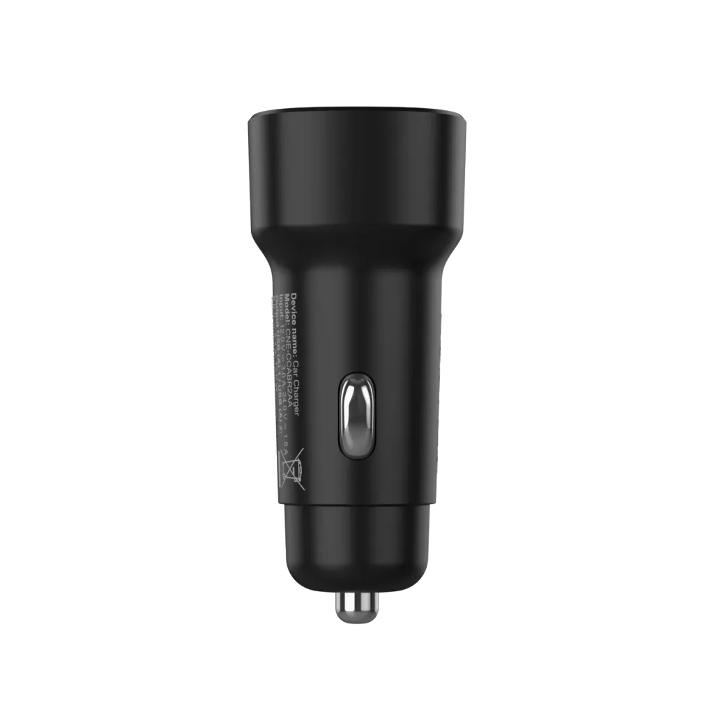 CANYON OnDrive 24 24W auto lādētājs, 2×USB-A, 12/24V, melns