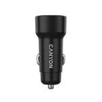 CANYON OnDrive 24 24W auto lādētājs, 2×USB-A, 12/24V, melns