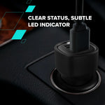 CANYON OnDrive 24 24W auto lādētājs, 2×USB-A, 12/24V, melns