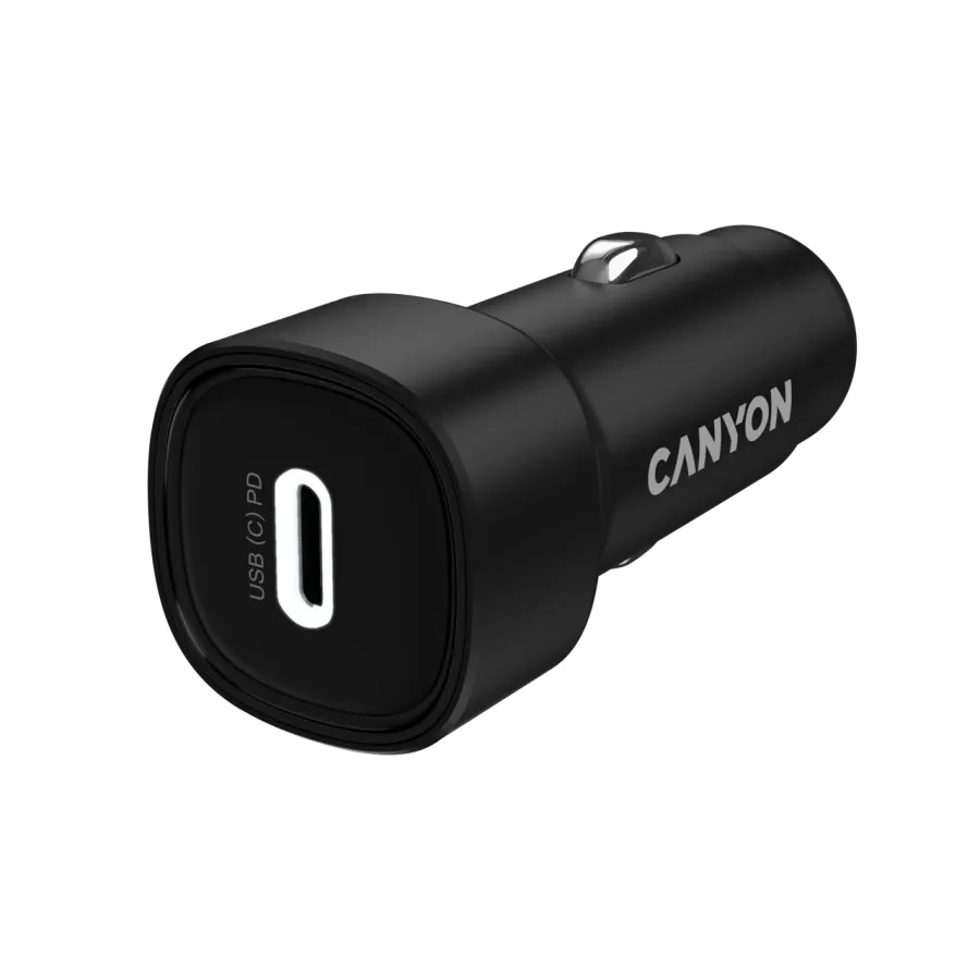 CANYON automašīnas lādētājs OnDrive 30 PD 30 W USB‑C, melns