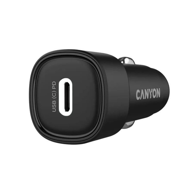 CANYON automašīnas lādētājs OnDrive 30 PD 30 W USB‑C, melns