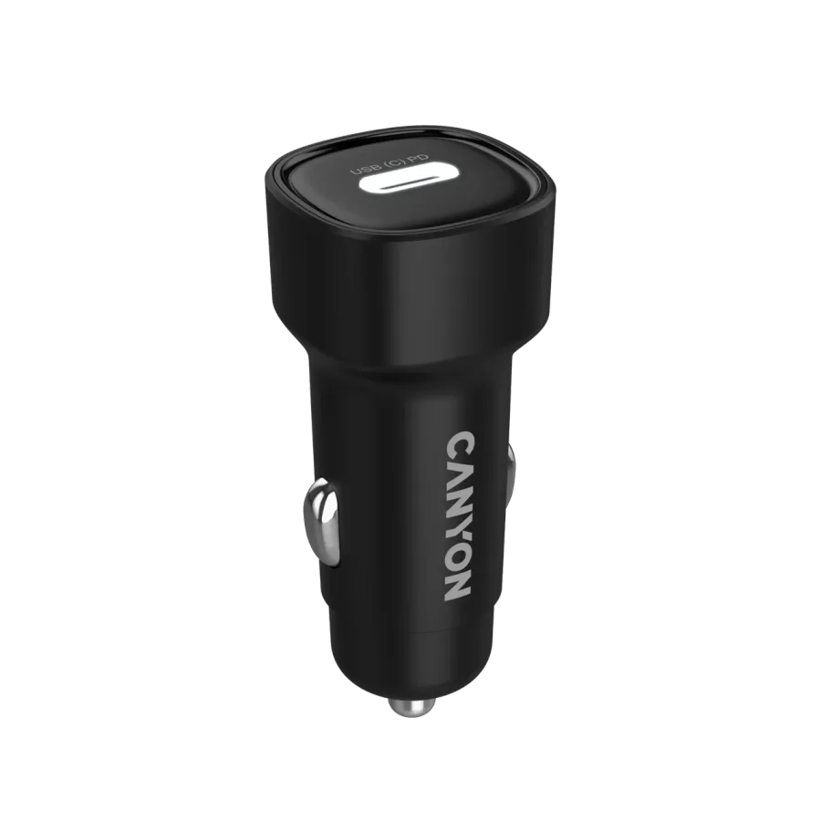 CANYON automašīnas lādētājs OnDrive 30 PD 30 W USB‑C, melns