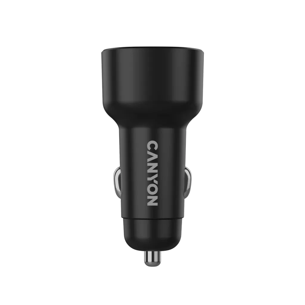 CANYON OnDrive 48 48W auto lādētājs, USB-C PD + USB-A QC, 12/24V, melns