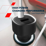 CANYON OnDrive 48 48W auto lādētājs, USB-C PD + USB-A QC, 12/24V, melns