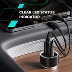 CANYON OnDrive 48 48W auto lādētājs, USB-C PD + USB-A QC, 12/24V, melns