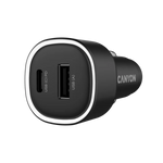 Canyon OnDrive 85 PD 85 W auto lādētājs ar USB-C un USB-A melns