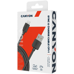 Canyon CFI-1 Lightning–USB-A kabelis, 1 m, 5 W, melns