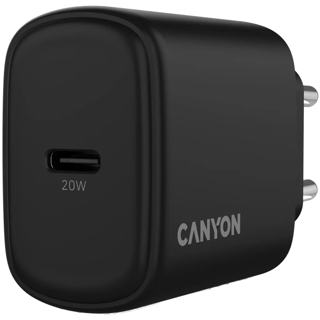 CANYON OnCharge 200 20W USB-C PD/PPS tīkla lādētājs, melns