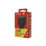 CANYON OnCharge 200 20W USB-C PD/PPS tīkla lādētājs, melns