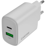 CANYON OnCharge 200 QC 20W USB-C/USB-A PD/PPS tīkla lādētājs, balts