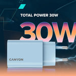 CANYON OnCharge 30CL 30W USB-C PD tīkla lādētājs, melns