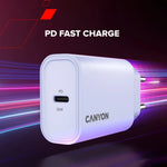 CANYON OnCharge 30CL 30W USB-C PD tīkla lādētājs, melns