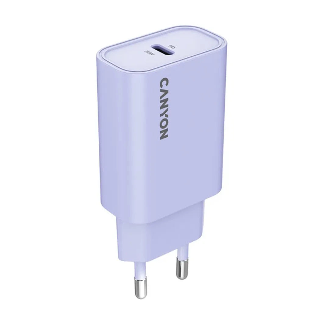 CANYON OnCharge 30CL 30W USB-C PD tīkla lādētājs, lavandas
