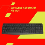 CANYON OnType W01 bezvadu tastatūra, 2,4 GHz, pilna izmēra, melna