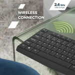 CANYON OnType W01 bezvadu tastatūra, 2,4 GHz, pilna izmēra, melna