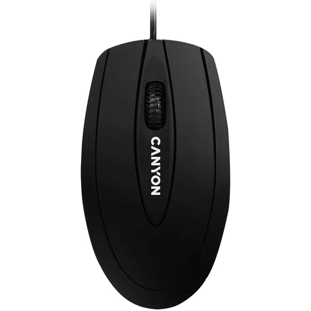 CANYON CM-1 vadu optiskā pele, 1000 dpi, 3 pogas, melna