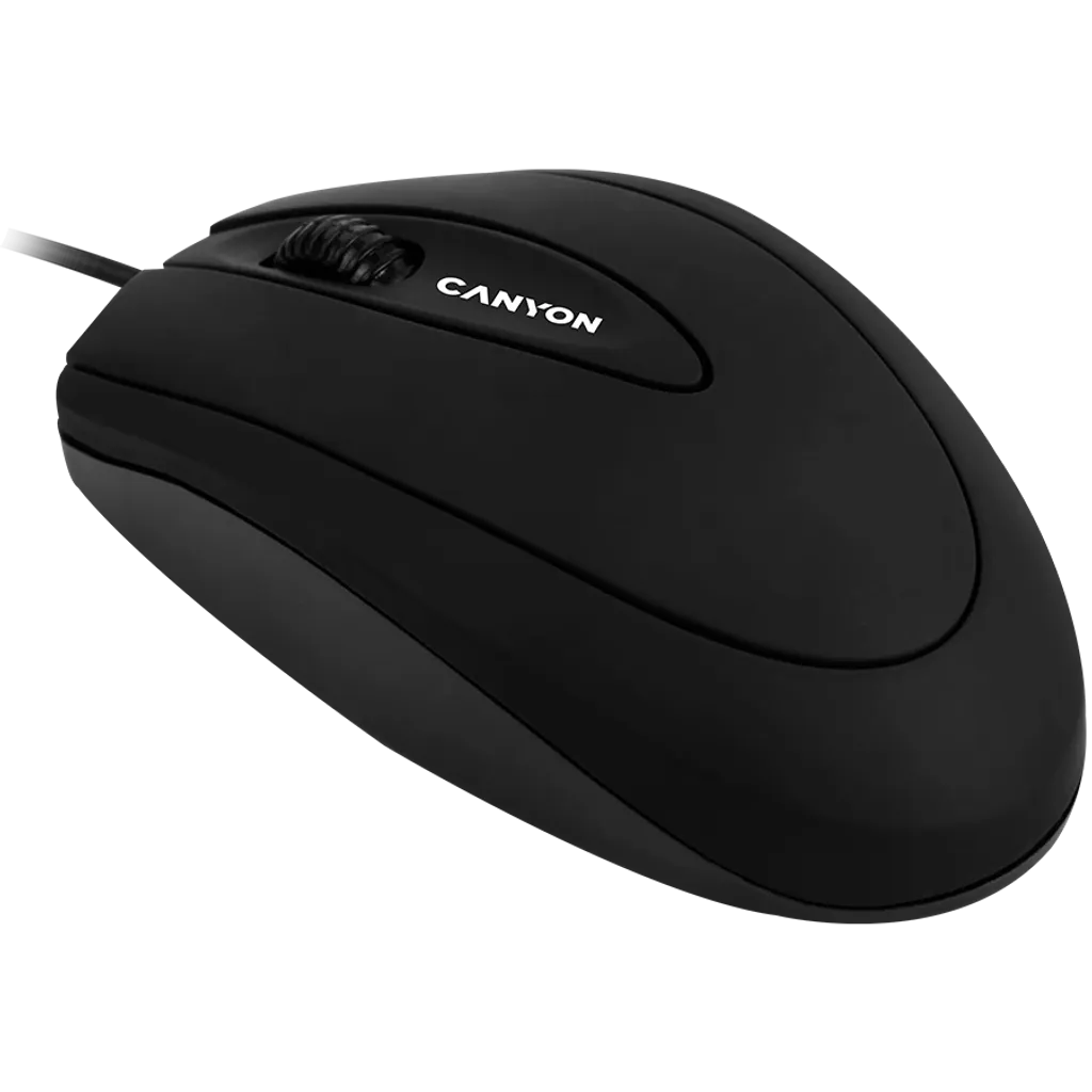 CANYON CM-1 vadu optiskā pele, 1000 dpi, 3 pogas, melna