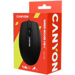 CANYON CM-1 vadu optiskā pele, 1000 dpi, 3 pogas, melna