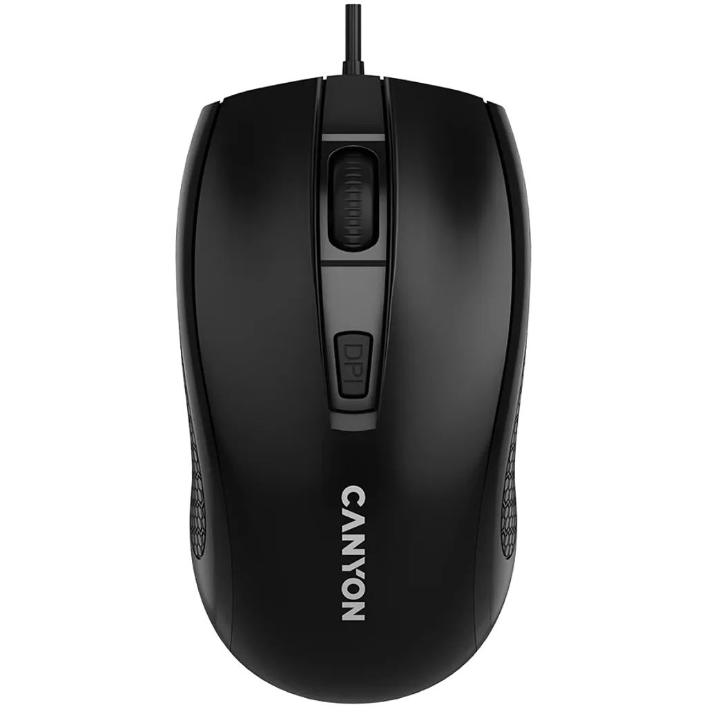CANYON OnClick 04 vadu optiskā pele, 1600 dpi, 4 pogas, melna
