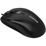 CANYON OnClick 04 vadu optiskā pele, 1600 dpi, 4 pogas, melna