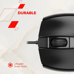 CANYON OnClick 04 vadu optiskā pele, 1600 dpi, 4 pogas, melna