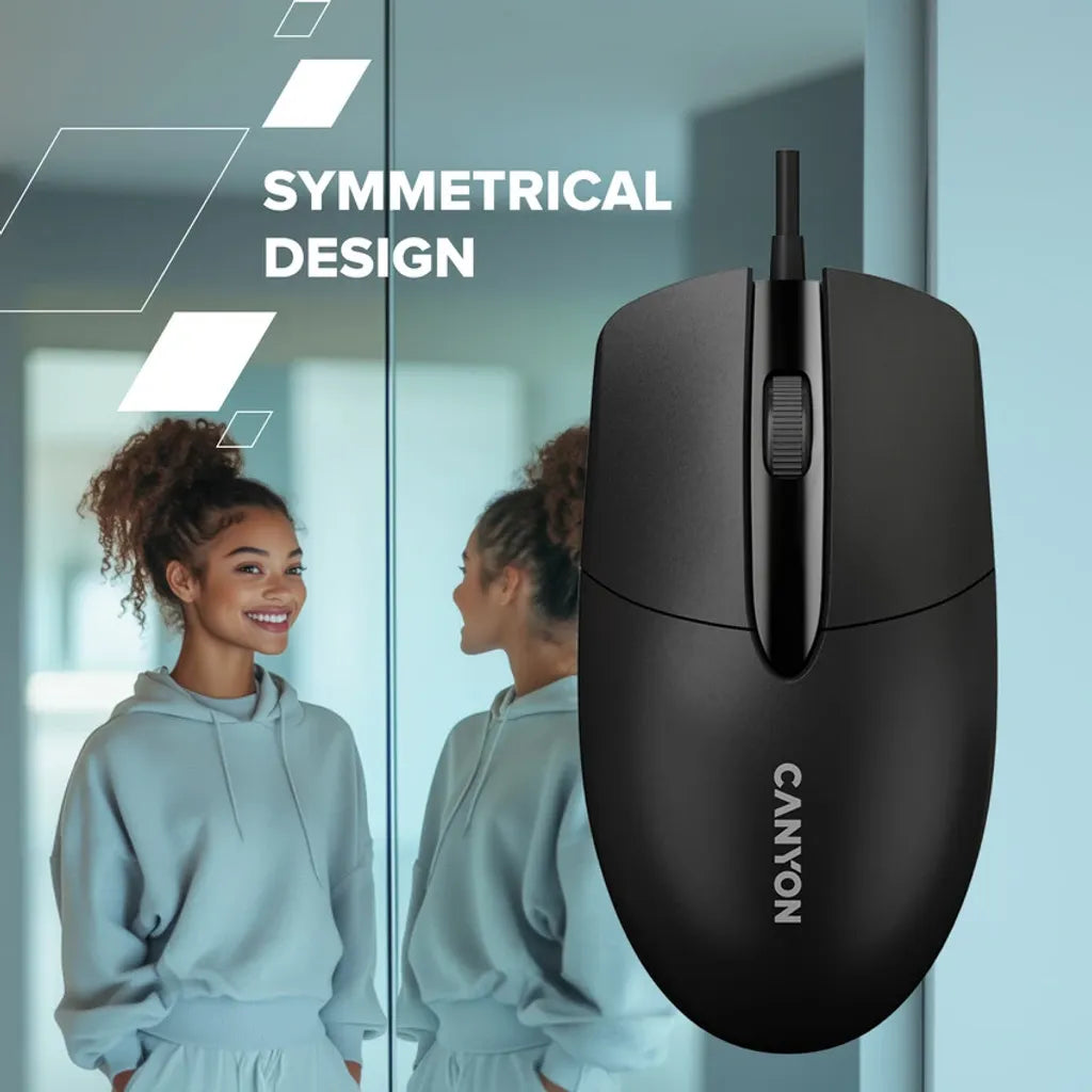 CANYON M-5 vadu optiskā pele, 1200 dpi, 3 pogas, melna