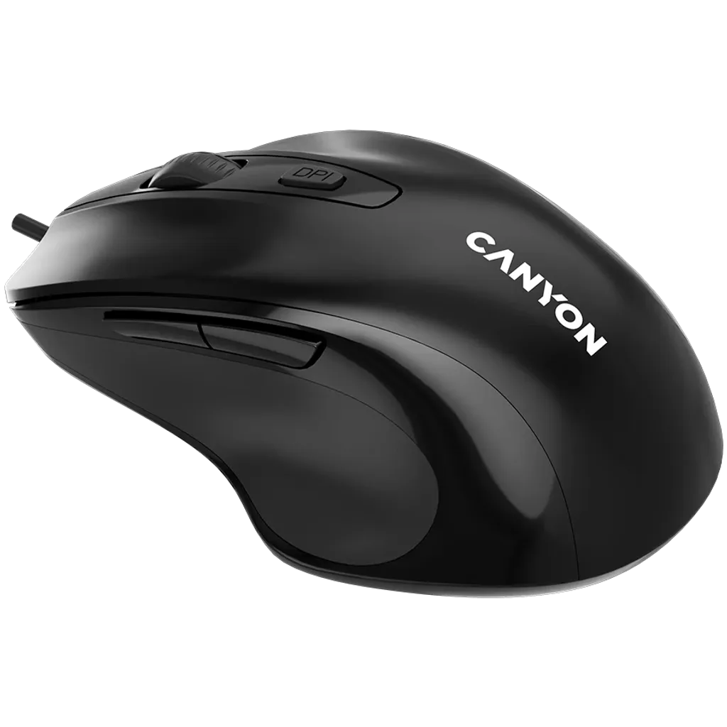 CANYON M-6 vadu optiskā pele, 3200 dpi, 6 pogas, melna