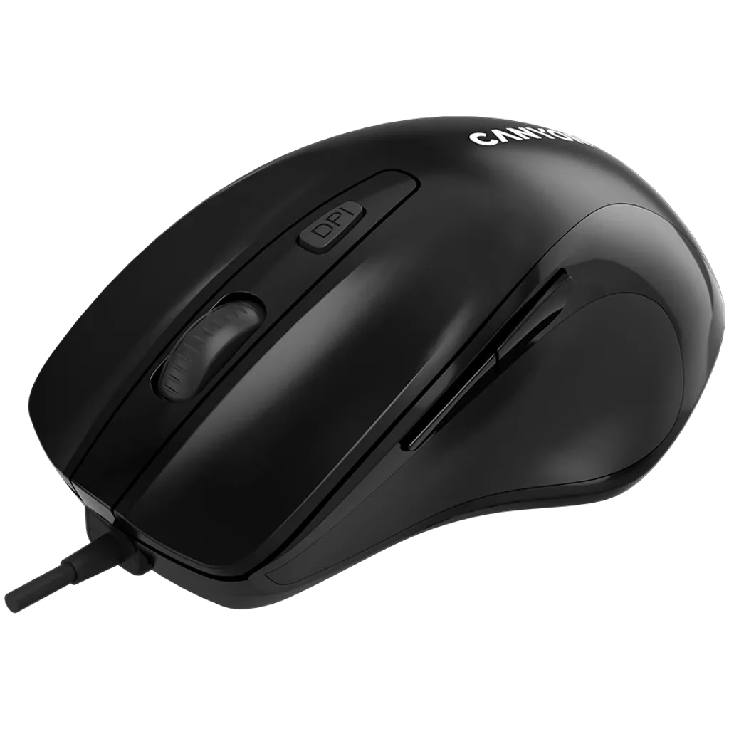 CANYON M-6 vadu optiskā pele, 3200 dpi, 6 pogas, melna