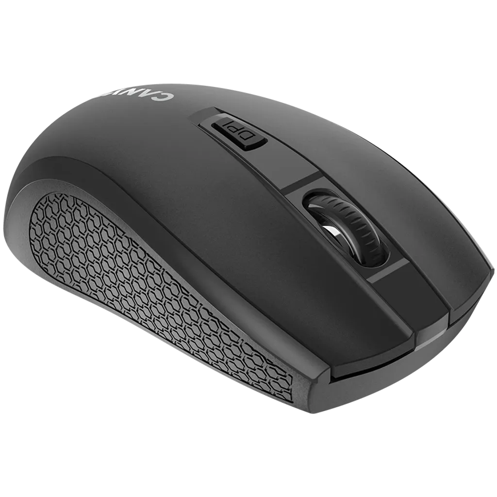 CANYON MW-7 bezvadu optiskā pele, 1600 dpi, 4 pogas, melna