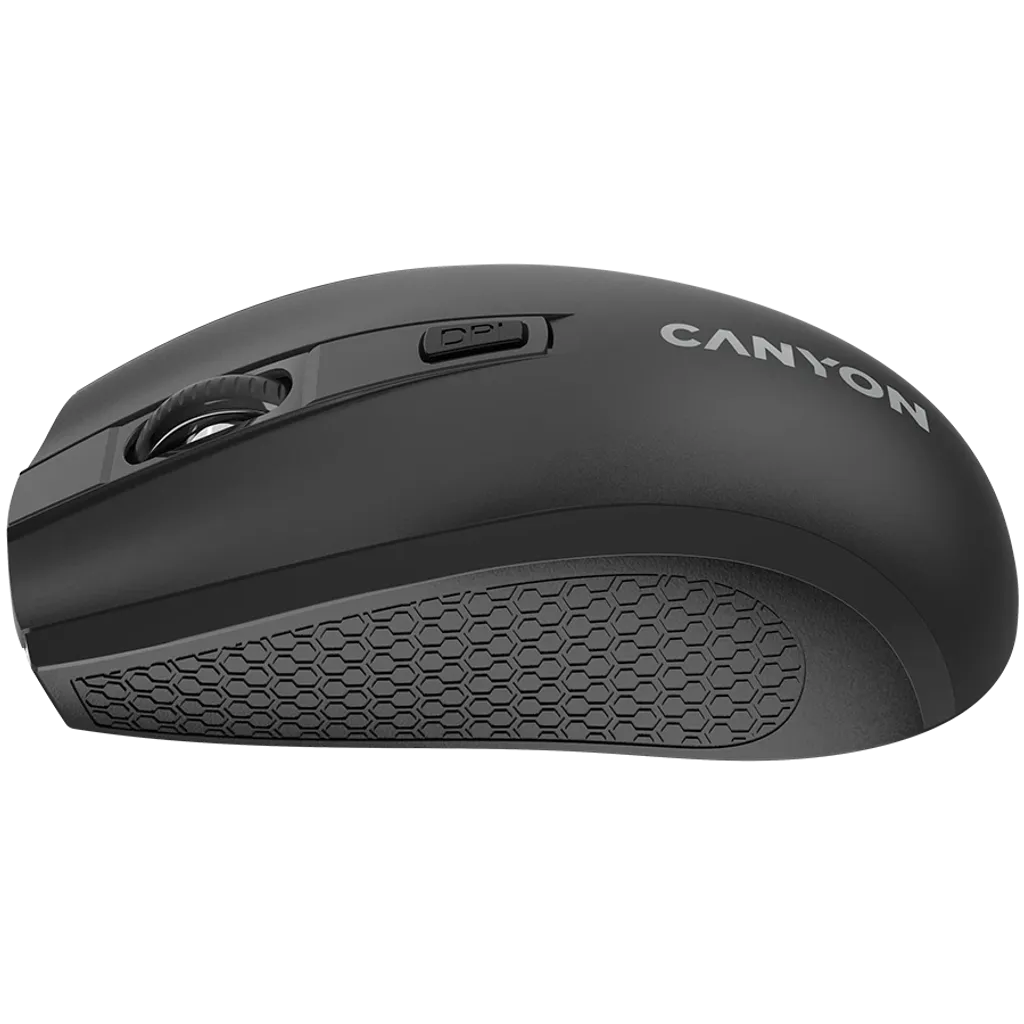 CANYON MW-7 bezvadu optiskā pele, 1600 dpi, 4 pogas, melna