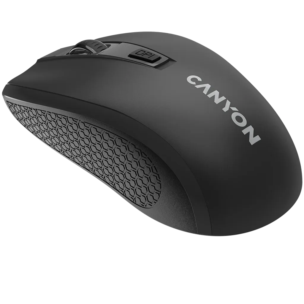 CANYON MW-7 bezvadu optiskā pele, 1600 dpi, 4 pogas, melna