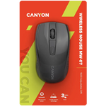 CANYON MW-7 bezvadu optiskā pele, 1600 dpi, 4 pogas, melna