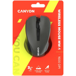 CANYON MW-1 bezvadu optiskā pele, 1600 dpi, 3 pogas, pelēka