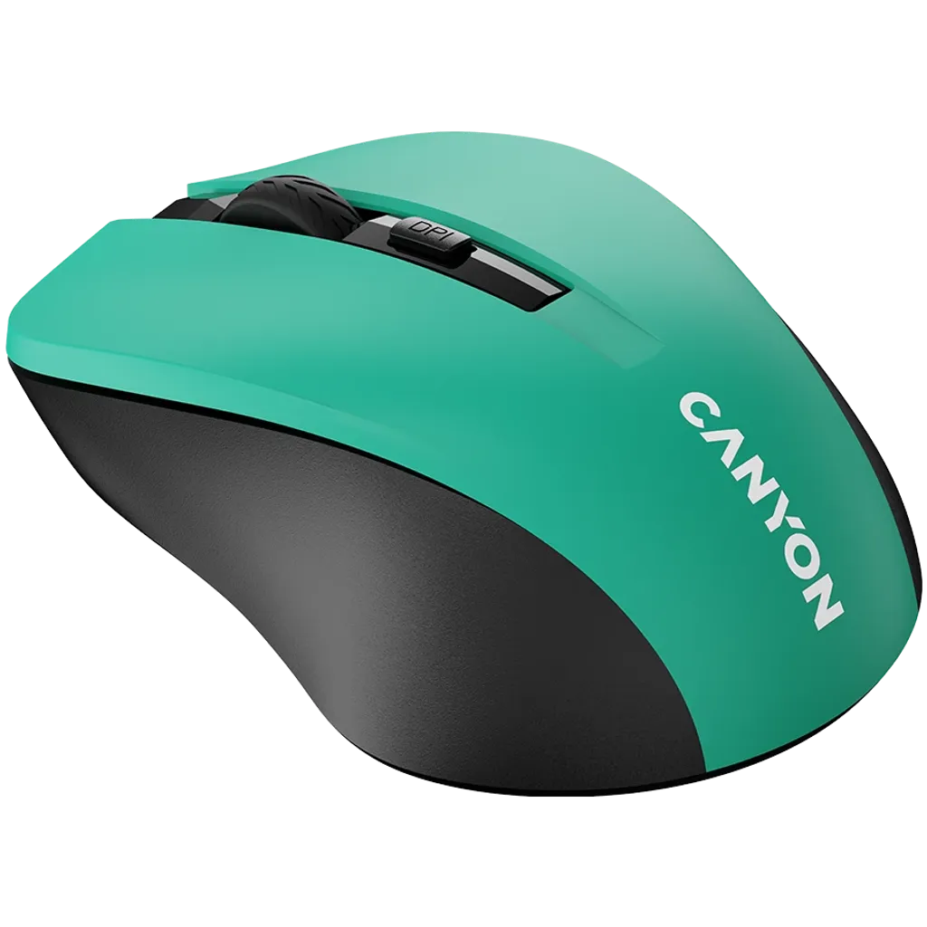 CANYON MW-1 bezvadu optiskā pele, 1600 dpi, 3 pogas, zaļa