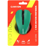 CANYON MW-1 bezvadu optiskā pele, 1600 dpi, 3 pogas, zaļa