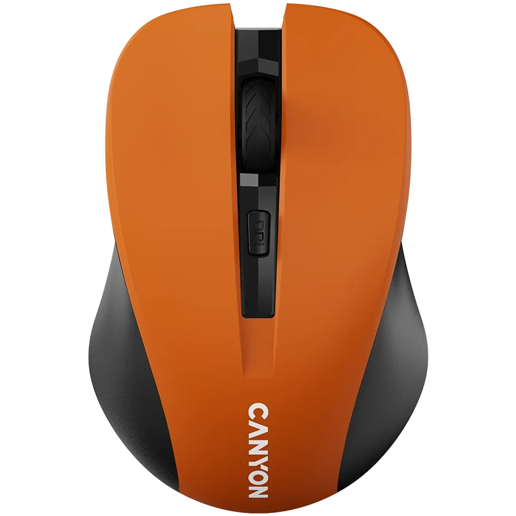 CANYON MW-1 bezvadu optiskā pele, 1600 dpi, 3 pogas, oranža