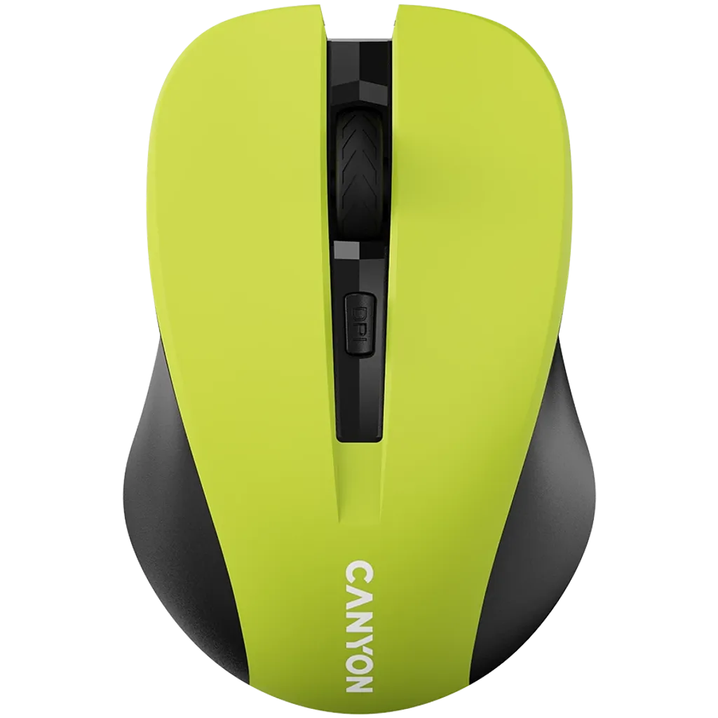 CANYON OnClick W01 bezvadu optiskā pele, 1600 dpi, 3 pogas, dzeltena