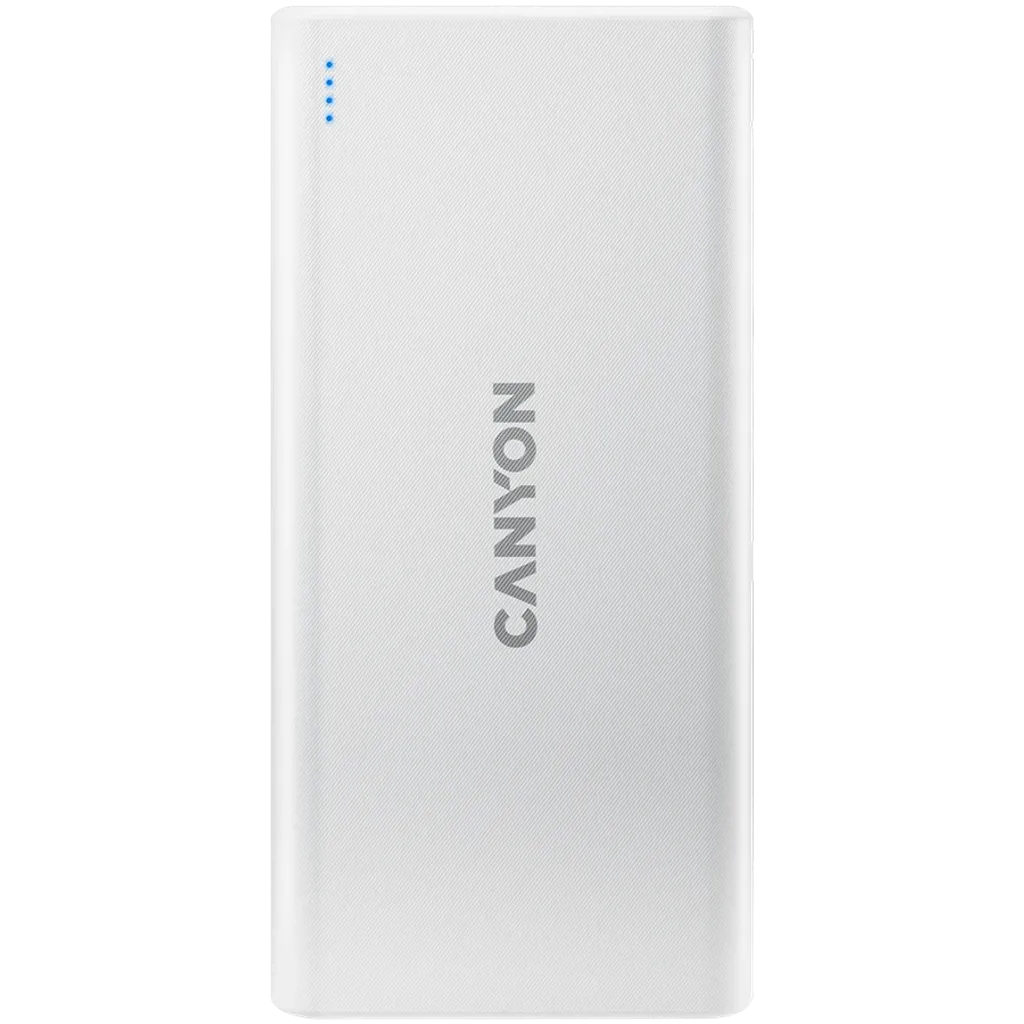 10W CANYON PB-106 10000mAh powerbanka ar 2×USB-A, balta