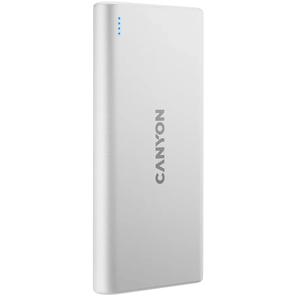 10W CANYON PB-106 10000mAh powerbanka ar 2×USB-A, balta