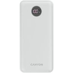 22.5W CANYON PB-2002 20000mAh powerbanka ar USB-C PD un 2×USB-A QC 3.0, balta