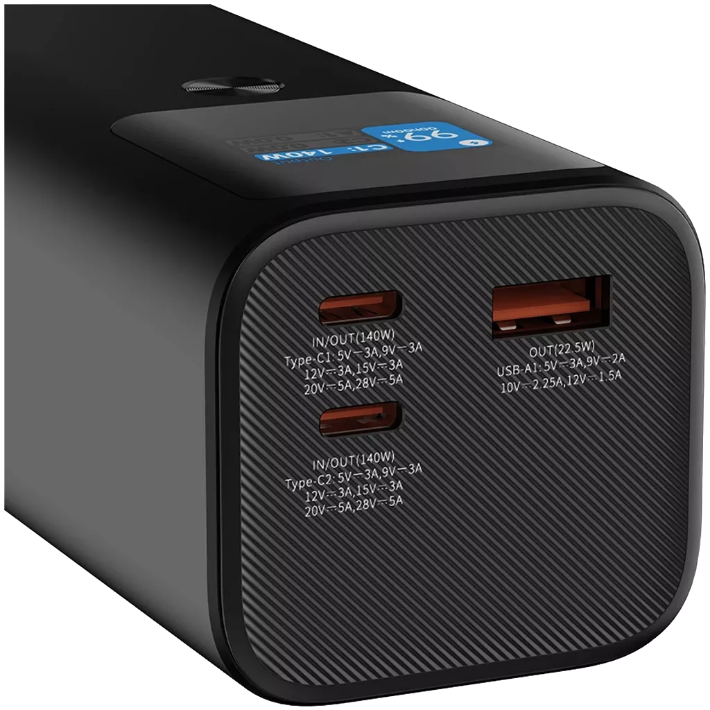 CANYON Power Bank PB-2010 TFT 27,000 mAh 97.2 Wh 140 W PD QC 3.0 Dark Gray