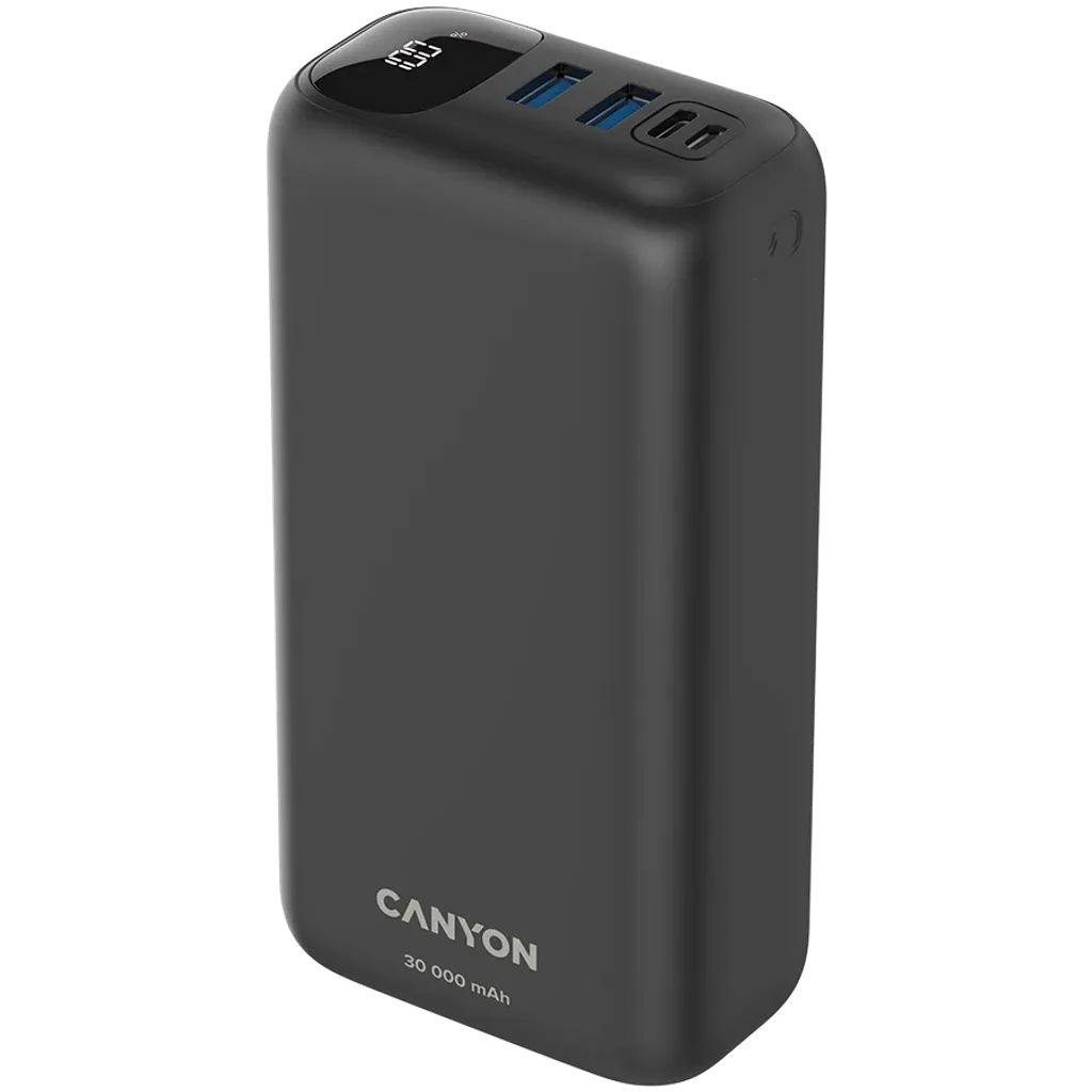 22.5W CANYON OnPower 301 30000mAh powerbanka ar USB-C PD un 2×USB-A QC 3.0