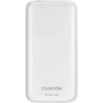 22.5W CANYON OnPower 301 30000mAh powerbanka ar USB-C PD un 2×USB-A QC 3.0, balta