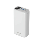 22.5W CANYON OnPower 301 30000mAh powerbanka ar USB-C PD un 2×USB-A QC 3.0, balta