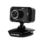 CANYON C1 tīmekļa kamera 640×480, mikrofons, USB, 360°, melna/sudraba