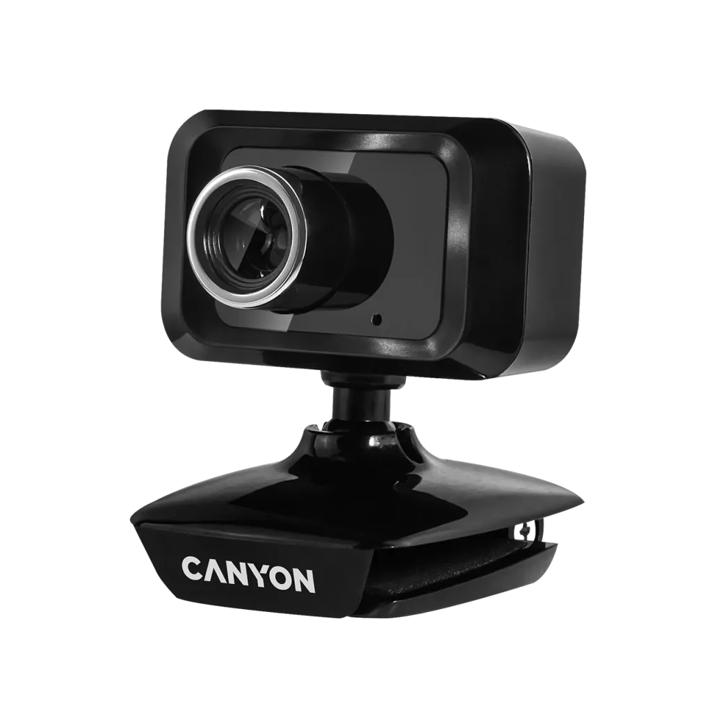 CANYON C1 tīmekļa kamera 640×480, mikrofons, USB, 360°, melna/sudraba