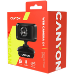 CANYON C1 tīmekļa kamera 640×480, mikrofons, USB, 360°, melna/sudraba