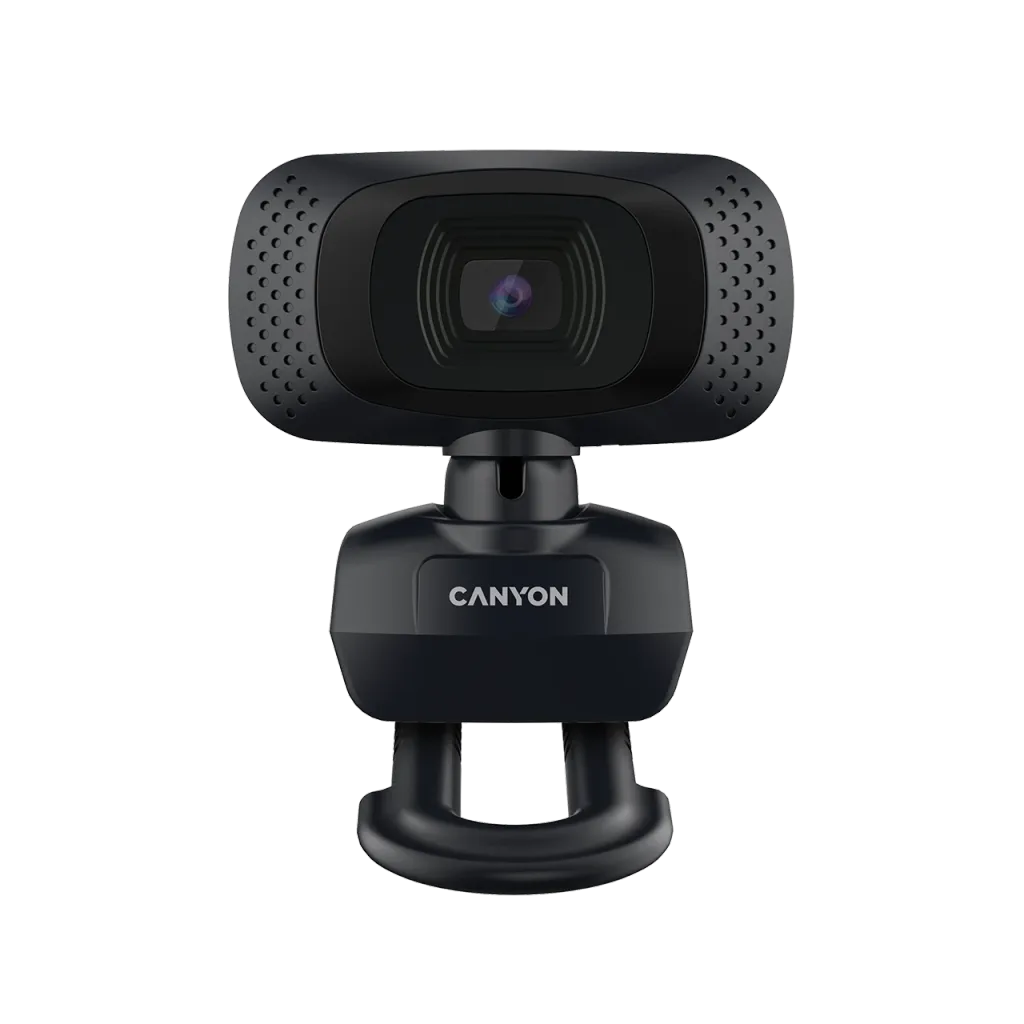 CANYON C3 HD 720p tīmekļa kamera ar mikrofonu, USB, 360°, melna