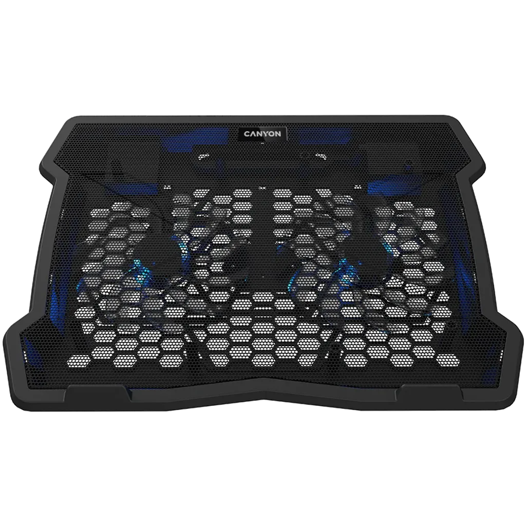 CANYON OnCool 03 dzesēšanas statīvs klēpjdatoriem līdz 15,6″, 2 ventilatori, LED