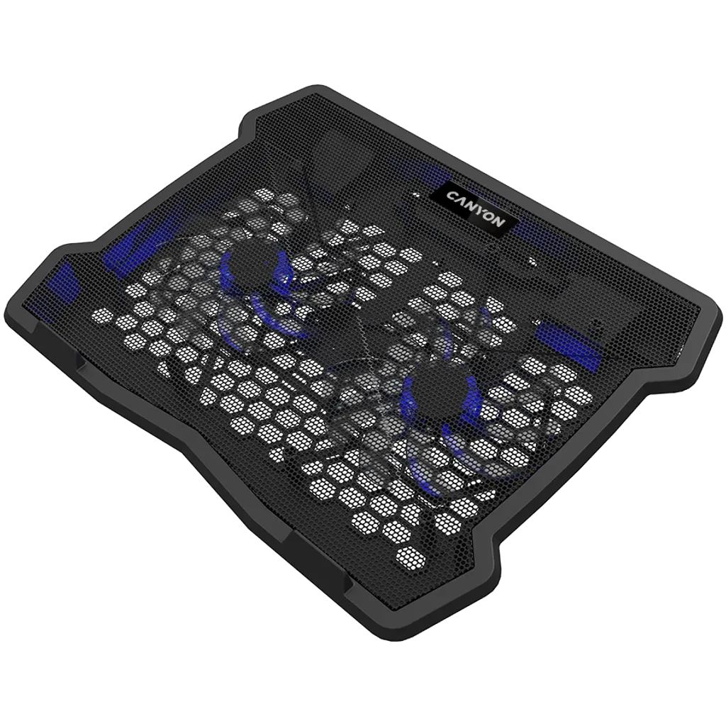 CANYON OnCool 03 dzesēšanas statīvs klēpjdatoriem līdz 15,6″, 2 ventilatori, LED